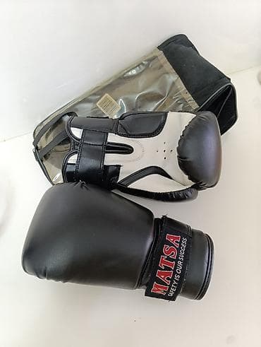 Əlcəklər: Matsa boks əlcəkləri – klassik qara rəng, “Safety is our success” — 2