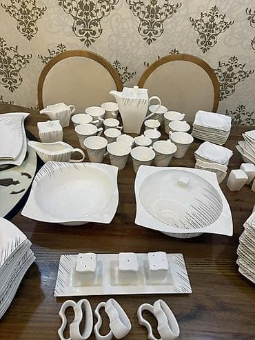 abedni servisler: Nahar dəsti, rəng - Ağ, Farfor — 3