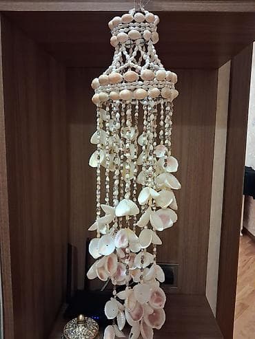 muncuq qabi: Dəniz qabıqlarından hazırlanmış dekorativ asma - Material: təbii — 1