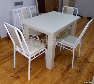 metbex stullari: Mətbəx üçün, Yeni, Açılmayan, Dördbucaq masa, 4 stul — 4