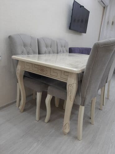qonaq otagi ucun lusturlar: Qonaq otağı üçün, Dördbucaq masa, 6 stul — 2