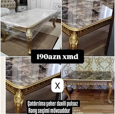Dördbucaq masa, Açılmayan, Təkərsiz, Zəmanətsiz, Pulsuz quraşdırılma