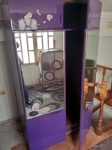 sehf qapi: 6 qapı, Güzgülü, Qəhvəyi, Digər material, Açılan, Düz dolab — 2