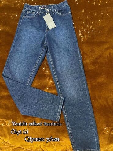 qadın kurkləri: Mavi klassik cins şalvar - Brend etiketli model (etiket üzərində — 1