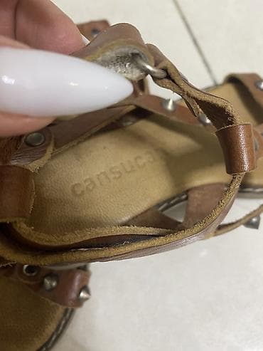 детские кожаные босоножки: Цвет - Коричневый Босоножки, Размер: 28, Унисекс — 3