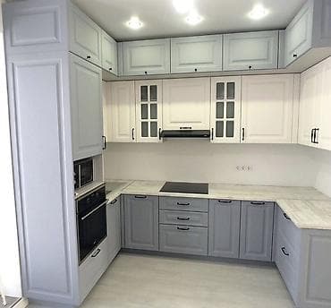 Klassik üslubda L formalı mətbəx mebel dəsti - Fasadlar: yuxarı hissə