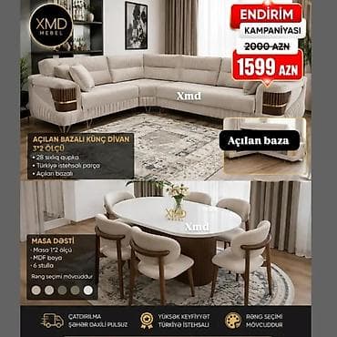2 ci el seyf qapilar: MDF boyalı yemək masası və yumşaq stul dəstləri – zövqünüzə uyğun — 5