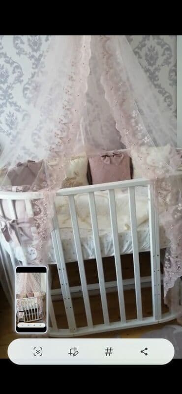 ikinci əl uşaq kravatları: Qız üçün, Yumru, Beşik, Dəst ilə, Matras ilə, Yellənmə mexanizmsiz — 3