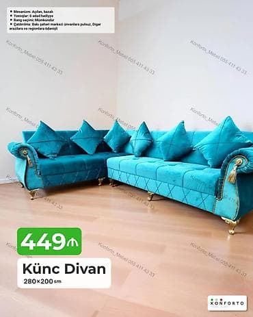 Künc divan – 280×200 sm - Açılan, bazalı mexanizm: gündəlik istirahət — 1