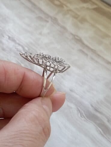 beş qaş üzüklər: Gümüş üzüklər dəsti - Material: gümüş rəngli metal (fotoşəkillərdə — 10