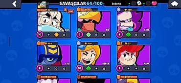 nintendo 2ds: Brawl Stars hesabı – 64/100 döyüşçü Ümumi: - Hesabda 64 döyüşçü — 4