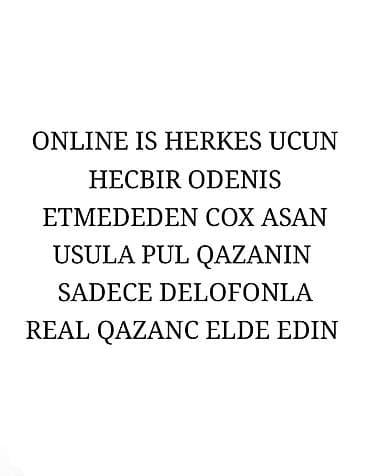 Onlayn iş imkanı – hər kəs üçün əlçatan. - Heç bir ödəniş etmədən