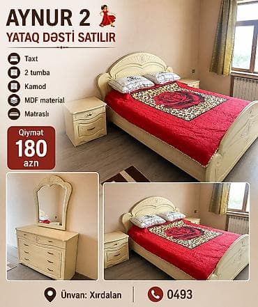 Yataq otağı dəstləri: İkinəfərlik çarpayı, 2 tumba — 1