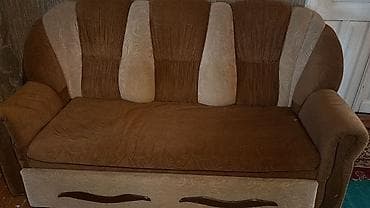 soba mebel ici: Divan və kreslo dəsti - Rəng və material: Qəhvəyi və krem tonlarında — 1