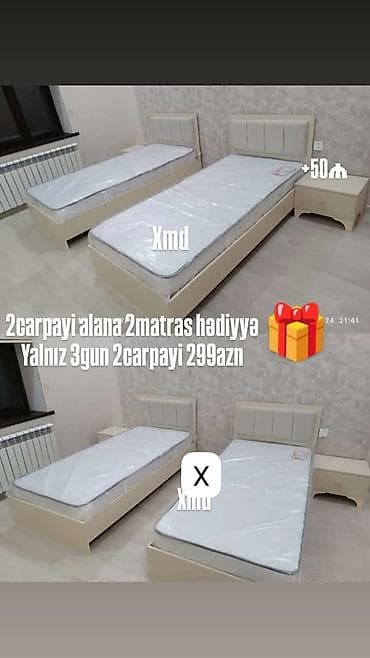 Məhsul: İkili tək nəfərlik çarpayı dəsti Təsvir: - İki ədəd tək
