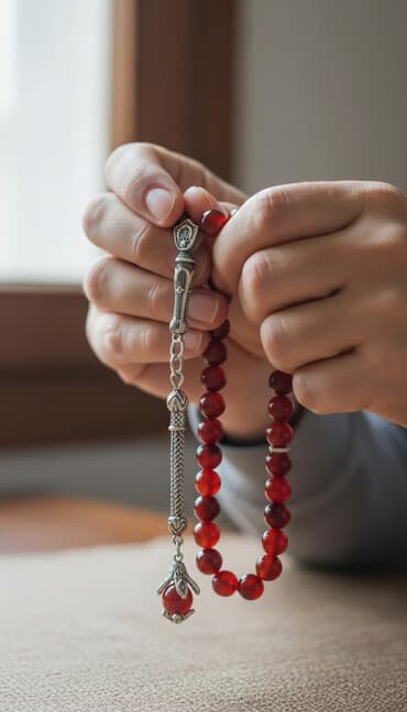 fosfor tesbeh: Əqiq orginal natural təbii təsbeh Yəmən əqiqi deyirlər — 1