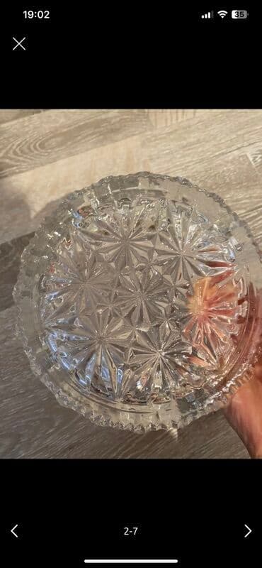 зеркальная посуда для фуршета: Kristal şüşə məmulatları dəsti - Karaf və qədəh dəsti: Ştamplı — 6