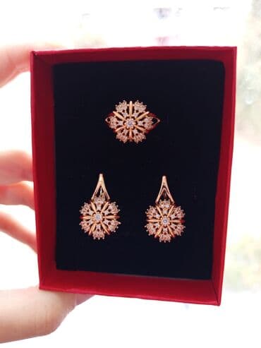 rus papağı: Üzük və sırğalar - Rəng: qızılı qirmizi rus qizili rengi rose gold - — 17