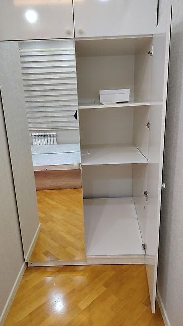 dəmir skaf: 2 qapılı, Güzgülü, Ağ, Digər material, Kupe, Düz dolab — 1