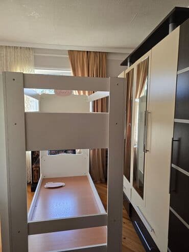 стеклянный журнальный стол: Для девочки и мальчика, Кровать, Без матраса, С выдвижными ящиками, МДФ — 4