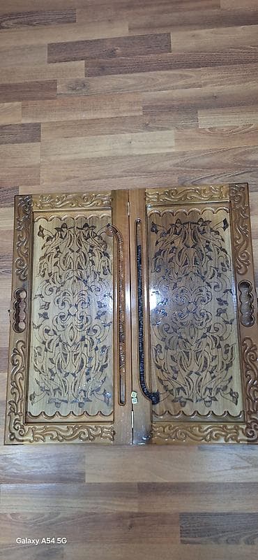 idman canta: Taxta nərd dəsti - Material: bərk ağac (laklı səth), iki tərəfli — 2