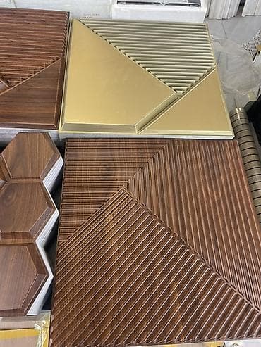 divarda yolka: 3D dekorativ divar panelləri 50* 50 - Material: pvc əsaslı panellər — 2