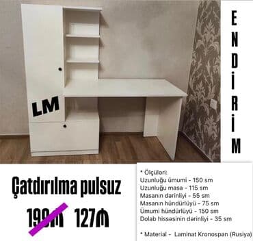 детский мебель в оше: Oğlan və qız üçün, Yeni, Yazı masası, Stulsuz — 3