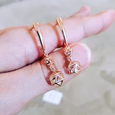 sirqa modelleri: Sırğa, Çəhrayı qızıl, 585 Əyar, 30 g — 3