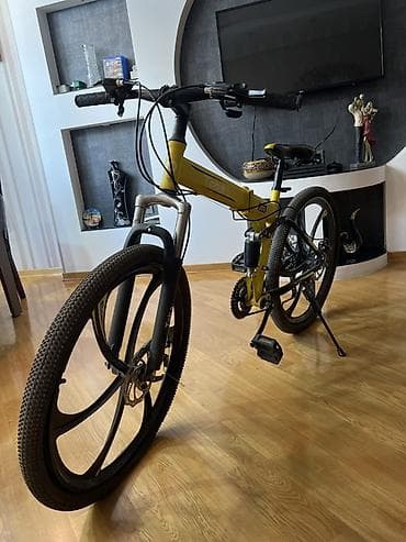 Qatlanan dağ velosipedi – 26” magnezium təkərlərli arxa tormuz əyləci — 2