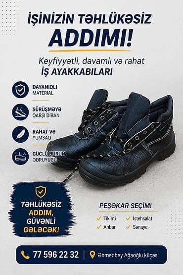 Botinkalar: Peşəkarlar üçün təhlükəsizlik iş ayaqqabıları 1ci ayaqqabi-30 AZN2ci — 5