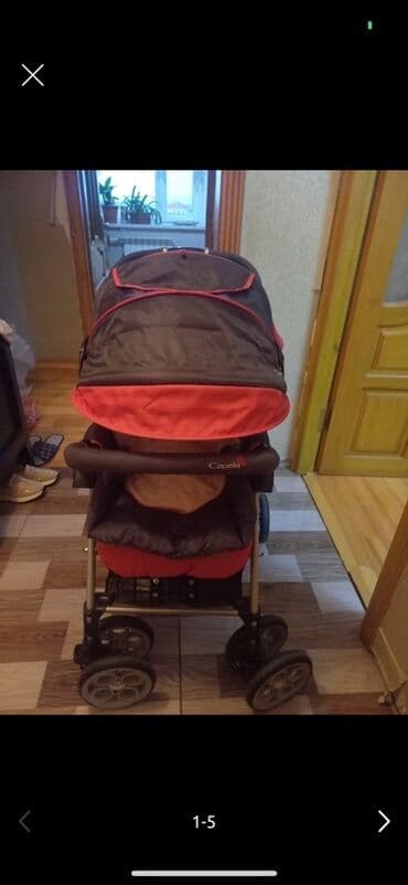 Capella uşaq arabası - Rəng: qırmızı/qara - Geniş, tam qapanan