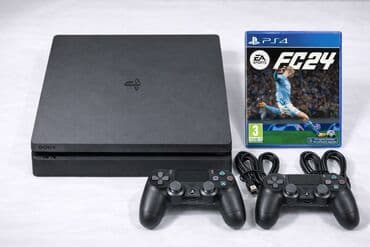 ps4 satilir: PS4 Slim 1TB + 2 Joystick + EA Sports FC24 Satılır PlayStation 4 Slim — 1