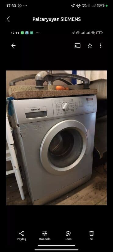 paltar yuyan mawln: Paltaryuyan maşın Siemens, 6 kq, İşlənmiş, Avtomat, Qurutma var, Ödənişli çatdırılma — 2