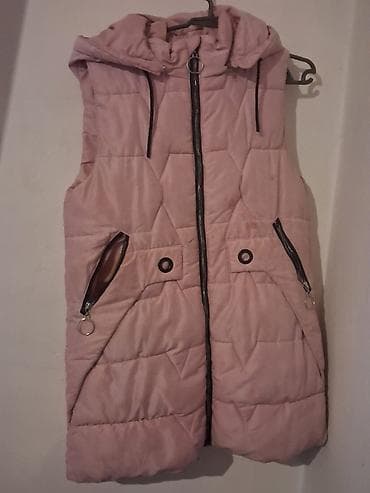 Qadınlar üçün kapüşonlu, qızılı pudra/çəhrayı rəngdə qışlıq sintepon