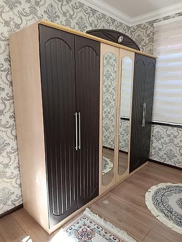 paltar qarderobu: İşlənmiş, 6 qapı, Qəhvəyi, Digər material, Açılan, Düz dolab — 3