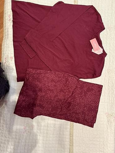 Suwen qadın pijama dəsti - Rəng: bordo/şərab tonları - Üst