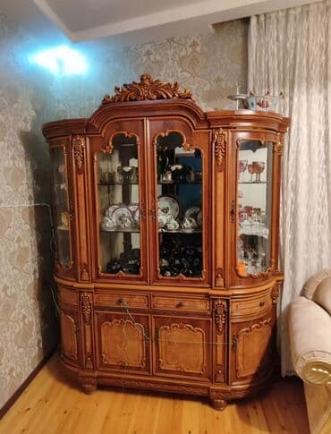 вешалки напольные для одежды оригинальные: Klassik vitrin-bufet - Material: təbii ağac karkas, oyma dekor — 3