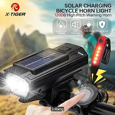 yeni velosiped: Velosiped üçün günəş enerjisi ilə qidalanan fara + siqnal + arxa fənər — 4