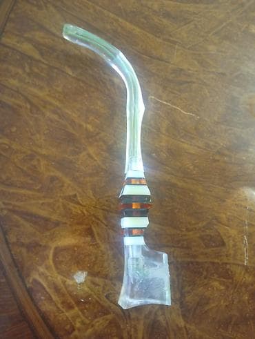 Şüşə nargilə/trubka ucu (mouthpiece) - Material: qalın, şəffaf