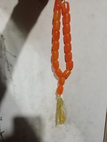 Narıncı rəngli təsbeh kehraba - Material: hamar səthli — 1