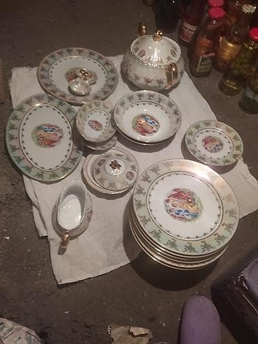 iwlenmiw qaz peci: Çay dəsti, rəng - Ağ, Farfor — 2