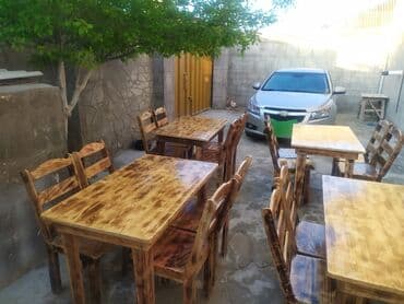 Ev üçün mebel: Bağ evləri və restoran (kafelər ) üçün masa ve stullar. İstənilən — 6