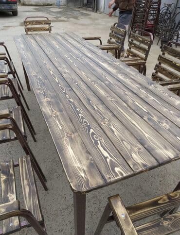 stol stul işlenmiş: Yeni, Kvadrat masa, 4 stul, Açılmayan, Stullar ilə, Taxta, Azərbaycan — 22