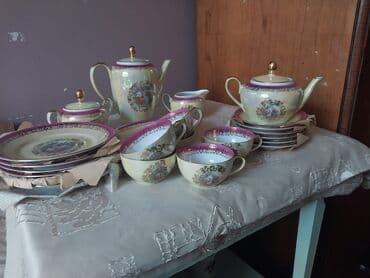 nimçe nedir: Çay dəsti, rəng - Qızılı, Farfor — 7