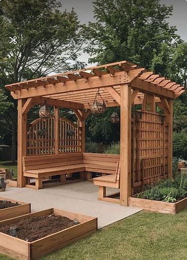 pati satiram: Taxta Pergola – hovlu/bahçe üçün dekorativ kölgə konstruksiyası - — 6