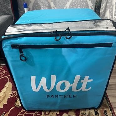 Сумки для курьеров: Wolt Partner termo çatdırılma çantası - Rəng: göy (Wolt loqolu) — 7
