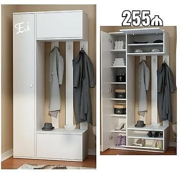 kalidor skaflari: Yeni, 2 qapılı, Ağ, Digər material, Açılan, Düz dolab — 1