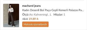 kapri şalvar: Şalvar, L, rəng - Qəhvəyi — 3