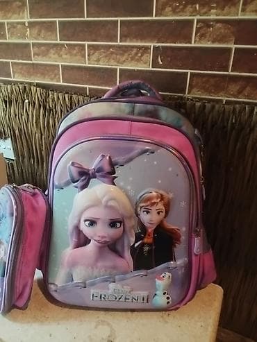 mektebli canta: Disney Frozen II mövzulu məktəb çantası dəsti - Dizayn: Elsa, Anna və — 1