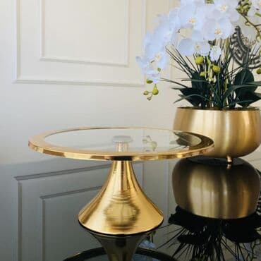 Tort və şiriniyyat qabı, rəng - Qızılı, Şüşə, Türkiyə